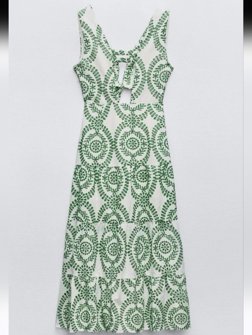 NWOT ZARA WOMAN NWT CUTWORK EMBROIDERY DRESS WITH KNOT - Picture 5 of 5